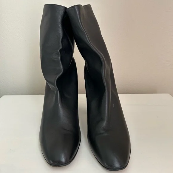 Aquazzura Black Leather Boogie Boots Sz 38.5